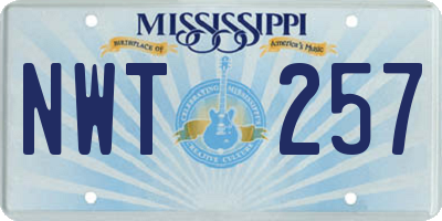 MS license plate NWT257