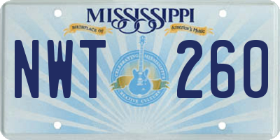 MS license plate NWT260