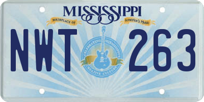 MS license plate NWT263