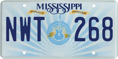 MS license plate NWT268