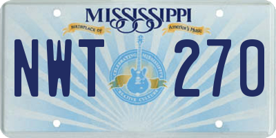 MS license plate NWT270