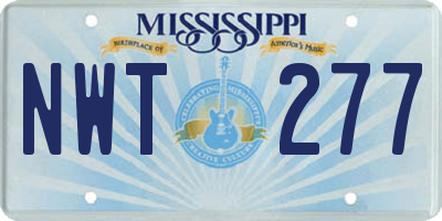 MS license plate NWT277