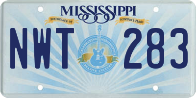 MS license plate NWT283
