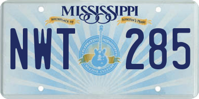 MS license plate NWT285