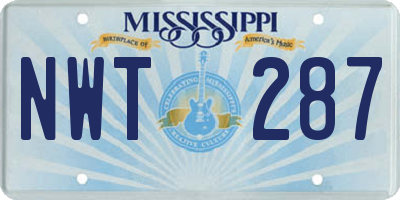 MS license plate NWT287