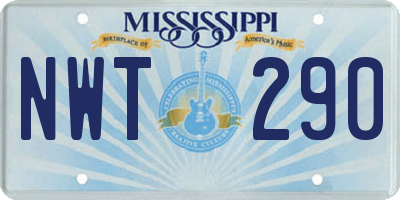 MS license plate NWT290