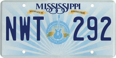MS license plate NWT292