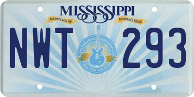 MS license plate NWT293