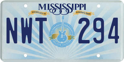 MS license plate NWT294