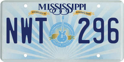MS license plate NWT296