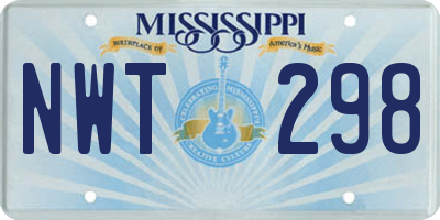 MS license plate NWT298