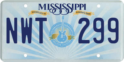 MS license plate NWT299