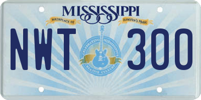 MS license plate NWT300