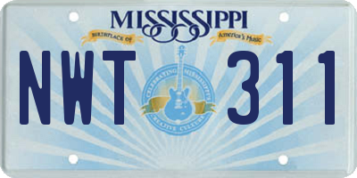 MS license plate NWT311