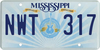 MS license plate NWT317