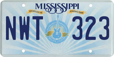 MS license plate NWT323