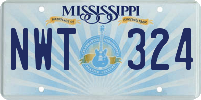 MS license plate NWT324