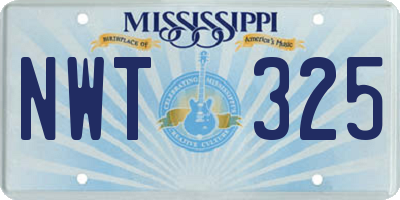 MS license plate NWT325
