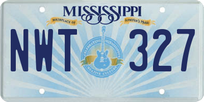 MS license plate NWT327