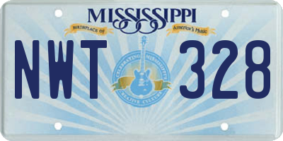 MS license plate NWT328