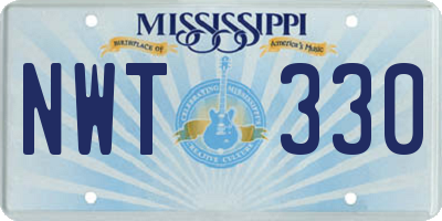 MS license plate NWT330