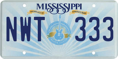 MS license plate NWT333