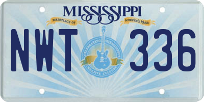 MS license plate NWT336