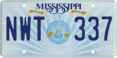 MS license plate NWT337