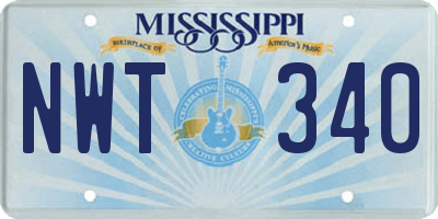 MS license plate NWT340