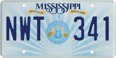 MS license plate NWT341