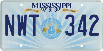 MS license plate NWT342