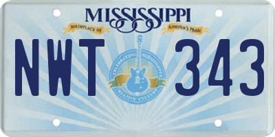 MS license plate NWT343