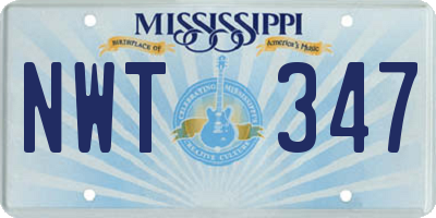 MS license plate NWT347