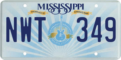MS license plate NWT349