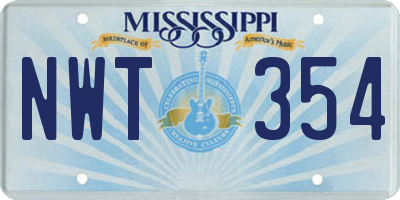MS license plate NWT354