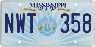 MS license plate NWT358