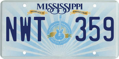 MS license plate NWT359