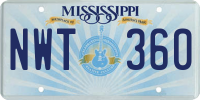 MS license plate NWT360