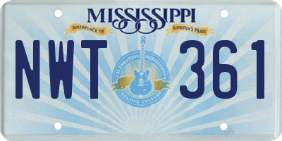 MS license plate NWT361