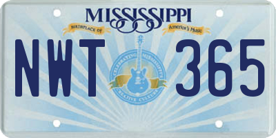 MS license plate NWT365