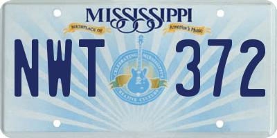 MS license plate NWT372