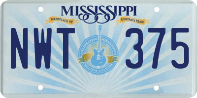 MS license plate NWT375