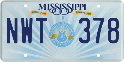 MS license plate NWT378
