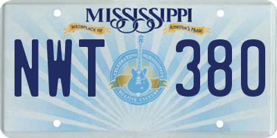 MS license plate NWT380