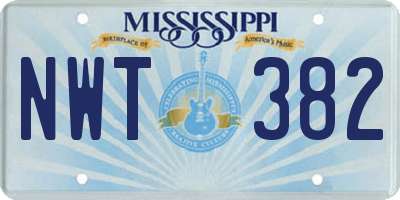MS license plate NWT382