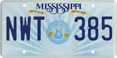 MS license plate NWT385