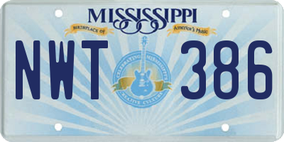 MS license plate NWT386