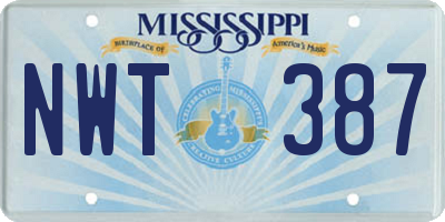 MS license plate NWT387