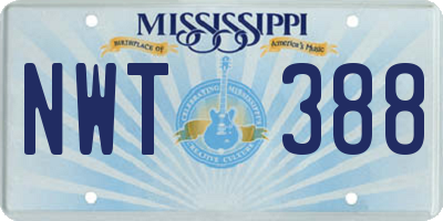 MS license plate NWT388