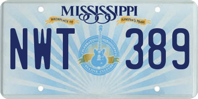 MS license plate NWT389